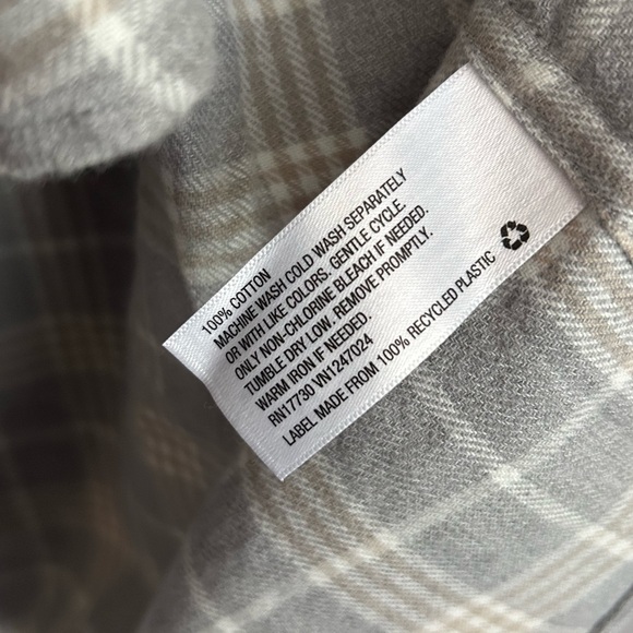 NWT Goodfellow & Co Men’s Casual Button Up Gray Plaid Long Sleeve Shirt-Size XXL - Picture 6 of 6